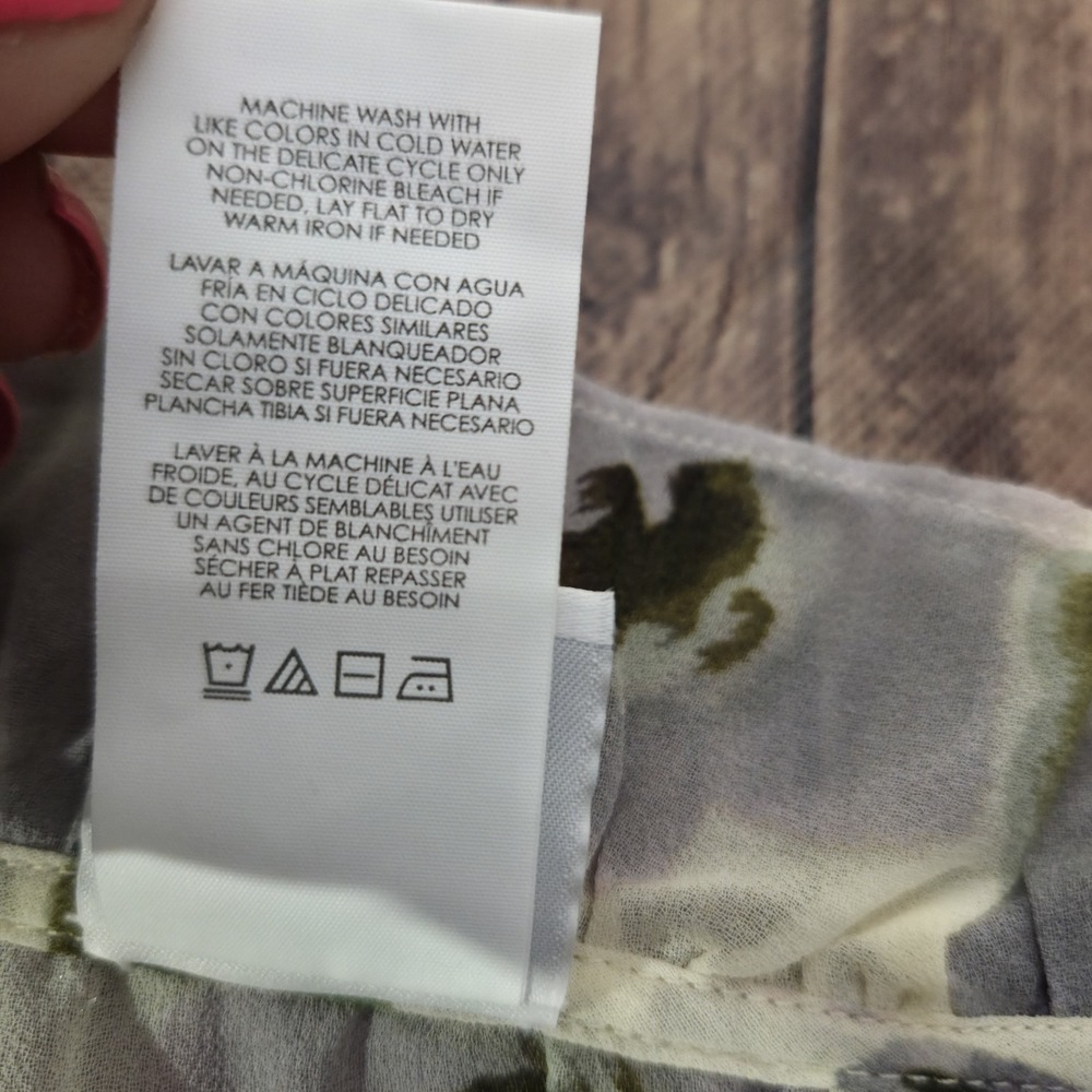 Cabi Printed Cherish Blouse Womens S Sage Green Sheer Cottagecore Romantic - Picture 10 of 10